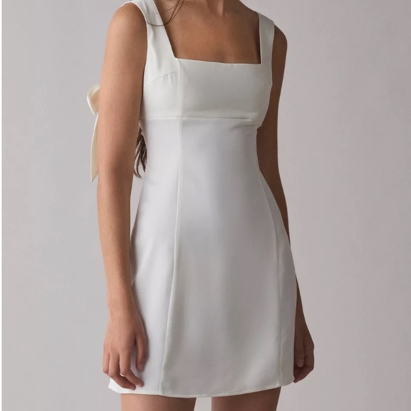 UO Bri Double Bow Satin Mini Dress - Picture 2 of 10